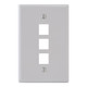 Classic Oversized Faceplate with 3 Ports in Single Gang - White, Single IC107LF3WH Classic Oversized Faceplate with 3 Ports in Single Gang - White, Single IC107LF3WH